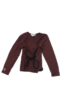 Sonia Rykiel Girls Long Sleeve Crew Neck Knit Tee Shirt Red Size 6 - Picture 1 of 5