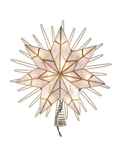 14" UL 10-Light Capiz Natural Star Treetop UL3065 w - Picture 1 of 1