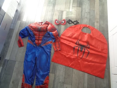 Spiderman paquete de vestir-7-8 años- traje todo en 1 (nuevo con etiquetas) 2 máscaras+capa Foto 1 de 4