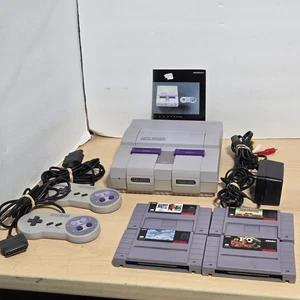 Super Nintendo System Konsole Bundle Lot mit 4 Spielen - Mario - Controller funktioniert - Bild 1 von 13