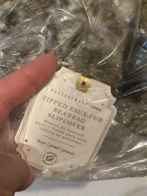 Pottery barn Teen Tipped Faux Fur beanbag Slipcover only Large New $169 SOLD OUT - Image 1 of 4