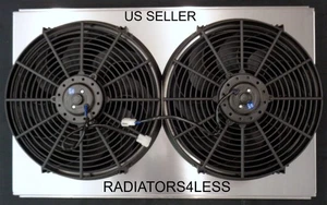 CUBIERTA VENTILADOR RADIADOR ALUMINIO CON VENTILADORES 14" 67 68 69 70 71 72 CHEVY TRUCK C10 C20 - Imagen 1 de 3