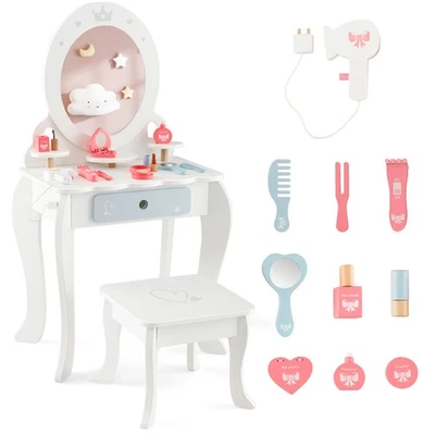 Kids Vanity Set Makeup Table & Chair Sweet Accessories Included Storage Drawer - Image 1 of 4