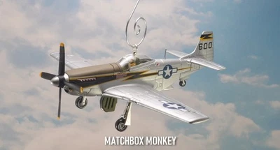 WWII Lt Edward McComas P-51 Mustang USAF Christmas Ornament Airplane Single Prop - Image 1 of 4