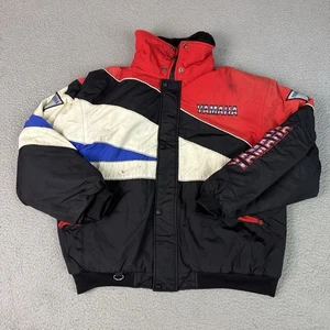Vintage Yamaha Jacket Adult Large Black Striped Racing Cold Weather Rare Moto L - Picture 1 of 17