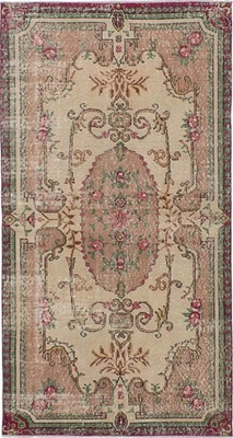 Alfombra tradicional de lana oriental de 3'9" x 7'1" vintage anudada a mano Foto 1 de 2