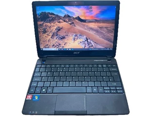 ACER ASPIRE ONE 722-C62kk 11.6” Vintage Laptop AMD C-60 1GHz 2GB Ram 320GB WIn10 - Picture 1 of 13