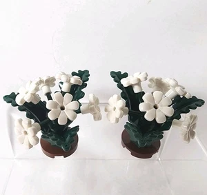 Lego X2 Plantas Arbustos Flor Blanco Ciudad Amigos Sin usar, en caja Hojas Verde Oscuro - Imagen 1 de 4