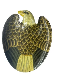 Used Vintage Eagle Mens Dresser Lacquerware Valet Trinket Dish Free Shipping. - Picture 1 of 5