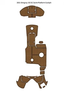 2021 Stingray 192 SC Swim Platform Cockpit Boat EVA Foam Faux Teak Floor Mat - Picture 1 of 18