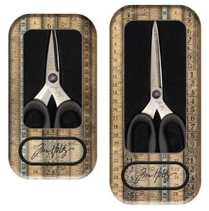 Tim Holtz Haberdashery Scissors - Bundle of Two Pairs of Soft Grip Snip - Picture 1 of 3