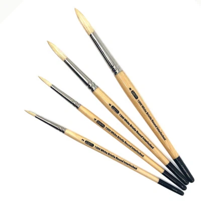 AS-122 White Hog Bristle Rounds Brush Set 4 pcs - image 1 of 4