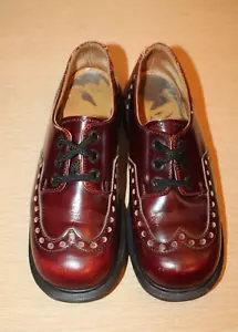 DR. MARTENS DOCS Oxford vintage anni 80 rosso sangue ciliegia UK 4 US 6 Made in England - Foto 1 di 17