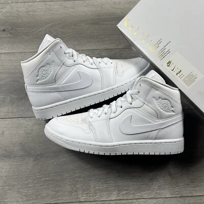 Nike Air Jordan 1 Mid ‘Triple White’ Unisex - Size UK 8.5 / EU 43 / US 11