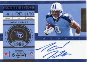 Autógrafo de boleto de novato Playoff Contenders 2011 automático Jamie Harper Titans *42692 - Imagen 1 de 1