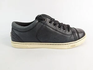Ugg Black Leather Trainers Uk 5.5 - Picture 1 of 6