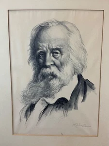 S J Woolf * Associated American Artists * Walt Whitman Signed Lithograph - Picture 1 of 4