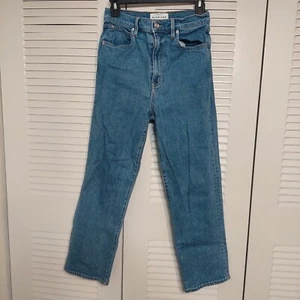 SLVRLAKE Women's London Crop Jeans Straight Size 28 Leg High Rise Stretch Denim  - Picture 1 of 5