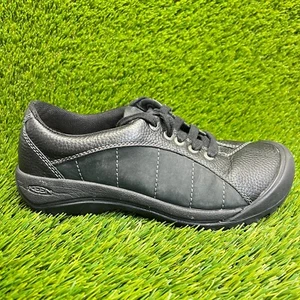 Keen Presidio Womens Size 7 Black Running Walking Hiking Leather Lace Up Shoes - Picture 1 of 10