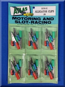 ATLAS 1:24 SLOT CAR RACING CONTROLLER PARTS - FULL CARD ALLIGATOR CLIPS #1570-51 - Picture 1 of 1