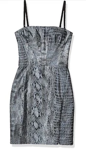 Vestido ceñido al cuerpo Just Cavalli Nuevo con etiquetas Talla 46-8 EE. UU. Azul Estampado Serpiente Precio de venta sugerido por el fabricante: $600 - Imagen 1 de 12