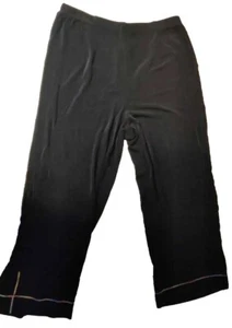 Pantalone Chico’s Travelers Capri donna taglia 2 M nero pull on elasticizzato vita alta crop - Foto 1 di 5