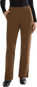 Matty M Women's Pull On Straight Leg Office Pants Brown, Sz Large - Picture 1 of 4