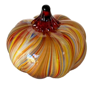 Fall Autumn Harvest Glass Pumpkin Gourd Holiday Home Bar Thanksgiving Decoration - Picture 1 of 9