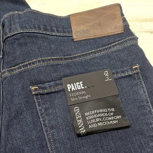 NWT Paige Federal Jeans Men’s 30 Slim Straight Stretch Cellar Wash Denim 30x33 - Picture 1 of 8