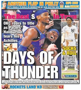OKC Thunder NBA CHAMPS 2025 Oklahoma City Indiana Pacers Newspaper - Picture 1 of 2