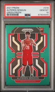 2021 Panini Prizm Alperen Sengun #318 Green Prizm PSA 10 Rockets - Bild 1 von 2