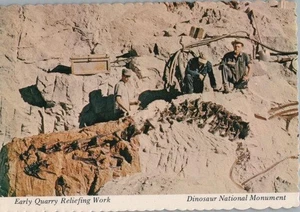 Dinosaurier National Monument Steinbruch Relief Arbeit UT Kontinental Chrom Postkarte - Bild 1 von 2