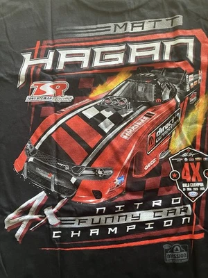 Camiseta negra NHRA DRAG RACING TSR OFICIAL MATE HAGAN TALLA XL Foto 1 de 4
