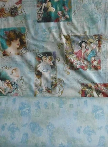 Tela de patchwork (20 €/m²) 0,3 m motivos románticos renacentistas 1,1 m de ancho - Imagen 1 de 4