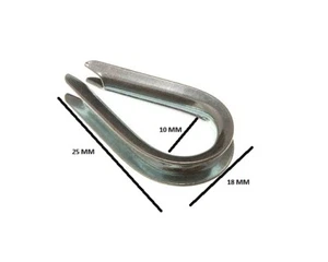 Wire Rope Thimble 4mm 5/32 BZP ZP Pack Size 4 - Picture 1 of 1
