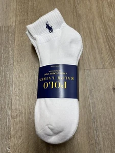 Polo Ralph Lauren 6-Pairs White Quarter Crew Socks Classic Sport Men’s Sz 6-12.5 - Picture 1 of 5