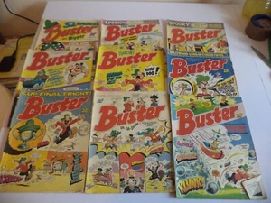 9 x buster comics old vintage 1980s 1988 lot bundle cartoon comic - Picture 1 of 2