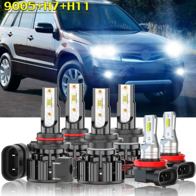 9005+H7+H11 para Suzuki Grand Vitara 2006-13 Luz antiniebla de faro alto/bajo 6X Foto 1 de 4