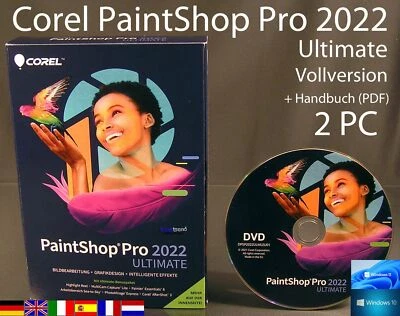 Corel PaintShop Pro 2022 Ultimate Vollversion 2 PC Box + DVD, Handbuch OVP NEU - Bild 1 von 4