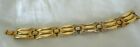 Vtg Crown Trifari Gold Tone Textured Wave Link Bracelet 7"