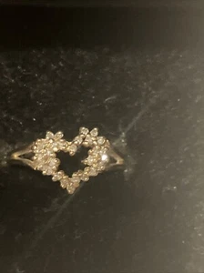 14k solid yellow gold and diamond ring marked FM - Picture 1 of 5