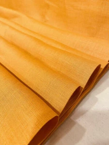 Vtg Fabric LINEN BLEND? Suiting SOLID PEACH ORANGE 1950s 1940s 36x4yd+7" - Picture 1 of 10