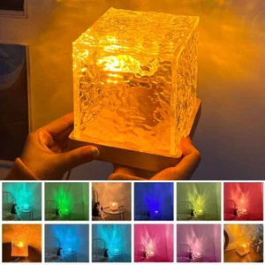 LED Water Ripple Aurora Projector Night Lights Crystal Table Lamp Decor - Picture 1 of 15