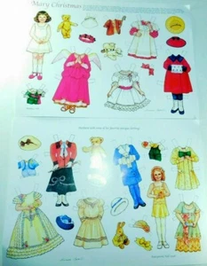 De colección Años 90 THERESA BORELLI 2 Hojas de Papel Muñeca Recortadas MARÍA NAVIDAD FANTASÍA - Imagen 1 de 9