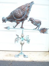 Chicken Weathervane Copper Finish Chic Weather Vane Not Rooster HandCrafted 