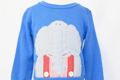 vintage 80s GOOD LAD ELEPHANT CORDUROY BUTTON BLUE SWEATSHIRT TODDLER 2T - Image 1 of 3