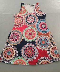 Suvimuga marineblau & orange Medaillon ärmelloses Schichtkleid mit Taschen Größe XL Neu mit Etikett - Bild 1 von 10