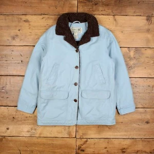 Giacca da lavoro vintage L.L.Bean M anni 90 cappotto fienile lavoro petite blu donna - Foto 1 di 9