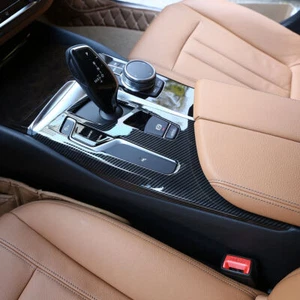 Carbon Optik Mittelkonsole Rahmen ABS Blende Schutz Passend für BMW 5er g30 g31 - Picture 1 of 7