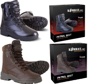Botas de Patrulla KombatUK para Hombre Ejército Militar Alto Grado Todo Cuero Thinsulate - Imagen 1 de 15